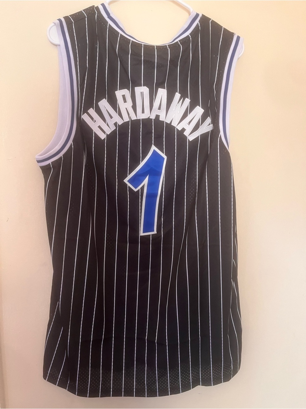 embroidered orlando pinstripe hardaway basketball jersey